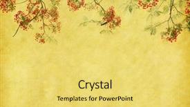  Presentation with flower vintage - PPT theme with peacock flowers on tree background and a yellow colored foreground