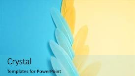  Presentation with carnival - PPT layouts consisting of peafowl - blue and yellow feathers carnival background and a light blue colored foreground