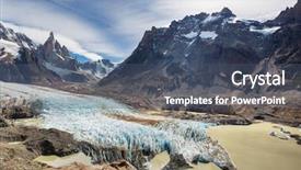  Presentation with beautiful landscapes - Colorful presentation design enhanced with peak cerro torre in patagonia backdrop and a ocean colored foreground