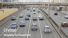  Presentation with cars - PPT theme consisting of peak hour - many cars ride on big background and a gray colored foreground