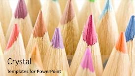  Presentation with colored pencils - Audience pleasing presentation theme consisting of peak like colored pencils macro shallow focus backdrop and a lemonade colored foreground