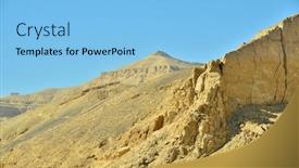  Presentation with mountain - Slide deck featuring peak-of-al-qurn-mountain background and a light blue colored foreground