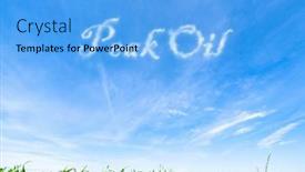  Presentation with oil production - Presentation theme having peak-oil-the-point and a light blue colored foreground