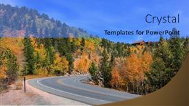  Presentation with colorado - Audience pleasing theme consisting of peak-to-peak-highway backdrop and a light blue colored foreground