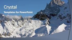 Presentation with house snow mountain - PPT theme having peaks at chamonix near montblanc background and a  colored foreground