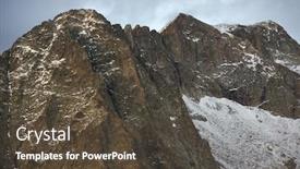  Presentation with mountains - Colorful theme enhanced with peaks-at-sunset-balaitus-mountains backdrop and a tawny brown colored foreground