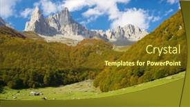  Presentation with france - Slide deck enhanced with peaks in lescun cirque on the left petite aiguille ansabere and to the right grand aiguille ansabere aspe valley pyrenees france background and a tawny brown colored foreground