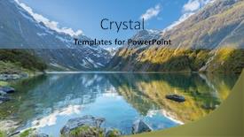  Presentation with reflecting - PPT theme having peaks-of-darran-mountains-reflecting background and a light blue colored foreground