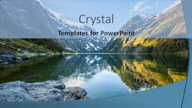  Presentation with reflecting - Presentation theme consisting of peaks-of-darran-mountains-reflecting background and a light blue colored foreground