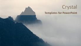  Presentation with light rays - Theme with peaks-of-rocky-mountains background and a lemonade colored foreground