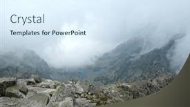  Presentation with light rays - PPT theme with peaks-of-rocky-mountains background and a sky blue colored foreground