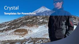  Presentation with viejo - Presentation with peaks-of-teide-and-pico background and a teal colored foreground