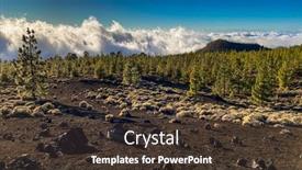  Presentation with viejo - Presentation design with peaks-of-teide-and-pico background and a tawny brown colored foreground