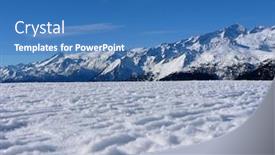 Presentation with mountain - Theme having peaks-of-the-snowy-mountain background and a teal colored foreground