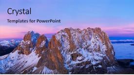  Presentation with panoramic - Cool new PPT theme with peaks panoramic view aerial wide backdrop and a  colored foreground