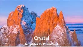  Presentation with panoramic - Presentation theme enhanced with peaks panoramic view aerial wide background and a coral colored foreground