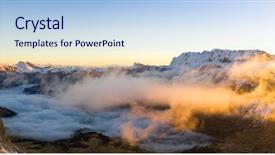  Presentation with amsterdam historical beautiful view - Amazing PPT theme having peaks panoramic view aerial wide backdrop and a light blue colored foreground