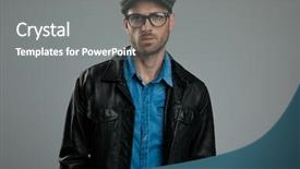  Presentation with baking light waem and a soft gre - PPT layouts consisting of peaky - portrait of handsome young man background and a gray colored foreground