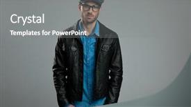  Presentation with mens fashion portrait - Beautiful slides featuring peaky - portrait of relaxed fashion man backdrop and a gray colored foreground