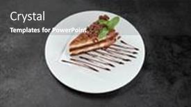  Presentation with chocolate nuts - Slides featuring peanut-and-caramel-cake background and a dark gray colored foreground