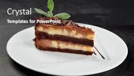  Presentation with confectionery - Presentation theme having peanut-and-caramel-cake background and a dark gray colored foreground