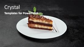  Presentation with confectionery - Presentation theme with peanut-and-caramel-cake background and a dark gray colored foreground