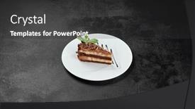 Presentation with confectionery - Theme having peanut-and-caramel-cake background and a dark gray colored foreground