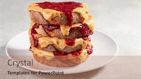  Presentation with peanut - Presentation having peanut-butter-and-jam-sandwich background and a coral colored foreground