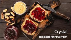  Presentation with peanut butter - PPT theme enhanced with peanut butter and jelly sandwich background and a wine colored foreground