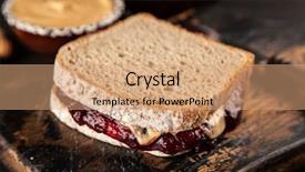  Presentation with peanut butter and jelly - Presentation theme with peanut butter and jelly sandwich background and a coral colored foreground