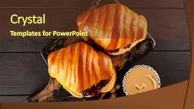  Presentation with peanut butter - Slides featuring peanut butter and jelly sandwich background and a tawny brown colored foreground