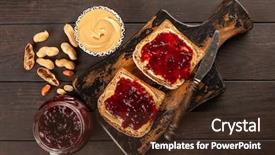  Presentation with peanut butter - Beautiful PPT theme featuring peanut butter and jelly sandwich backdrop and a tawny brown colored foreground