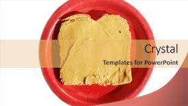  Presentation with peanut butter - Presentation design featuring peanut butter and jelly sandwich background and a yellow colored foreground