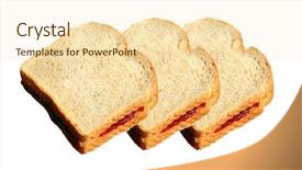  Presentation with peanut butter and jelly - Colorful slide set enhanced with peanut butter and jelly sandwich backdrop and a cream colored foreground