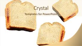  Presentation with peanut butter and jelly - Audience pleasing PPT theme consisting of peanut butter and jelly sandwich backdrop and a lemonade colored foreground