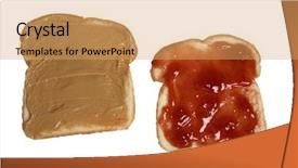  Presentation with peanut butter - Presentation design featuring peanut butter and jelly sandwich background and a yellow colored foreground