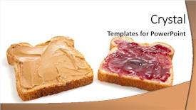  Presentation with peanut butter - Colorful PPT theme enhanced with peanut butter and jelly sandwich backdrop and a white colored foreground
