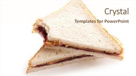  Presentation with peanut butter - Colorful PPT theme enhanced with peanut butter and jelly sandwich backdrop and a cream colored foreground