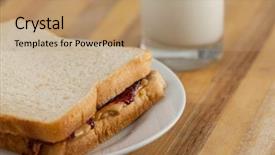  Presentation with peanut butter - Presentation theme consisting of peanut butter and jelly sandwich background and a coral colored foreground