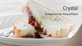  Presentation with peanut butter - Beautiful presentation featuring peanut butter and jelly sandwich backdrop and a light gray colored foreground
