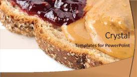  Presentation with peanut butter - PPT theme consisting of peanut butter and jelly background and a yellow colored foreground