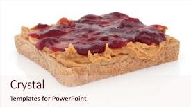  Presentation with peanut butter - Presentation having peanut butter and raspberry jam background and a lemonade colored foreground