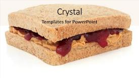  Presentation with peanut butter - Slide set having peanut butter and raspberry jam background and a lemonade colored foreground