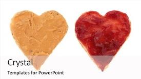  Presentation with peanut butter - PPT theme featuring peanut butter and raspberry jam background and a white colored foreground