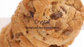  Presentation with chocolate chip cookies - Presentation theme enhanced with peanut butter chocolate chip cookies background and a coral colored foreground