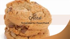  Presentation with peanut butter - Beautiful slide set featuring peanut butter chocolate chips cookies backdrop and a yellow colored foreground