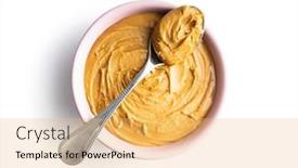  Presentation with peanut butter - Colorful slide deck enhanced with peanut-butter-in-bowl backdrop and a yellow colored foreground