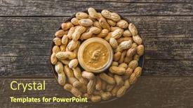  Presentation with peanut butter - Presentation theme featuring peanut-butter-in-jar background and a tawny brown colored foreground