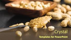  Presentation with peanut butter - PPT theme with peanut-butter-in-spoon background and a tawny brown colored foreground