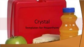  Presentation with back school - Colorful presentation design enhanced with peanut butter jelly - back to school backdrop and a crimson colored foreground